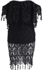 Romwe Black Off The Shoulder Hollow Lace Dress