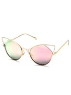 Romwe Gold Frame Pink Cat Eye Sunglasses