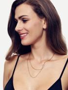 Romwe Gold Layered Hollow Cloud Necklace