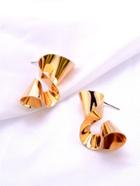 Romwe Metallic Asymmetrical Shaped Earrings
