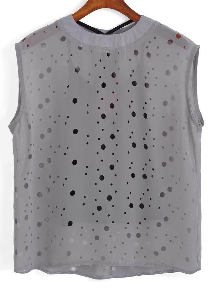Romwe Hollow Grey Tank Top