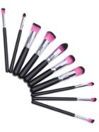 Romwe Black And Hot Pink Makeup Brush Set
