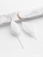 Romwe Feather And Chain Mismatch Earrings