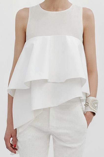 Romwe Romwe Panel Asymmetric Layered White Sleeveless Vest