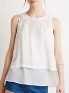 Romwe Lace Embroidered Tank Top