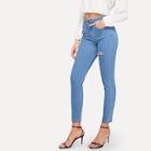 Romwe Ripped Detail Skinny Jeans