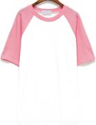 Romwe Contrast Pink Short Sleeve T-shirt