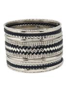 Romwe Rhinestone Plaited Detail Bracelet 11pcs
