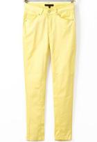 Romwe Elastic Pockets Slim Yellow Pant