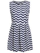 Romwe Wave Pattern Print Pleated Dress