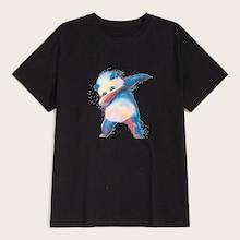 Romwe Guys Colorful Panda Print Tee