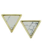 Romwe Triangle Different Shape Stud Earrings