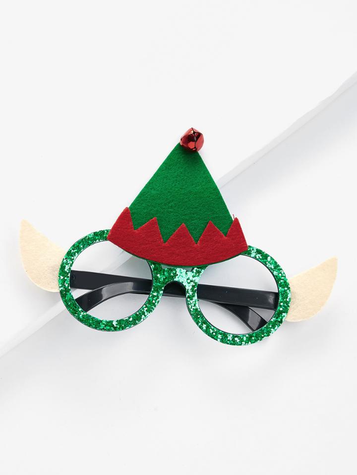 Romwe Christmas Hat Sequin Glasses Frame