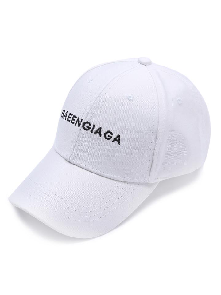 Romwe White Letter Embroidery Baseball Cap