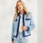Romwe Button Front Faux Fur Coat