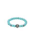 Romwe Turquoise With Silver Lionhead Polished Bracelet