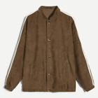 Romwe Guys Contrast Tape Detail Button Up Corduroy Jacket