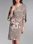 Romwe V Neck Flowers Print Dress