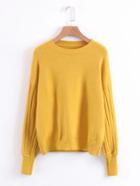 Romwe Rib Sleeve Drop Shoulder Sweater