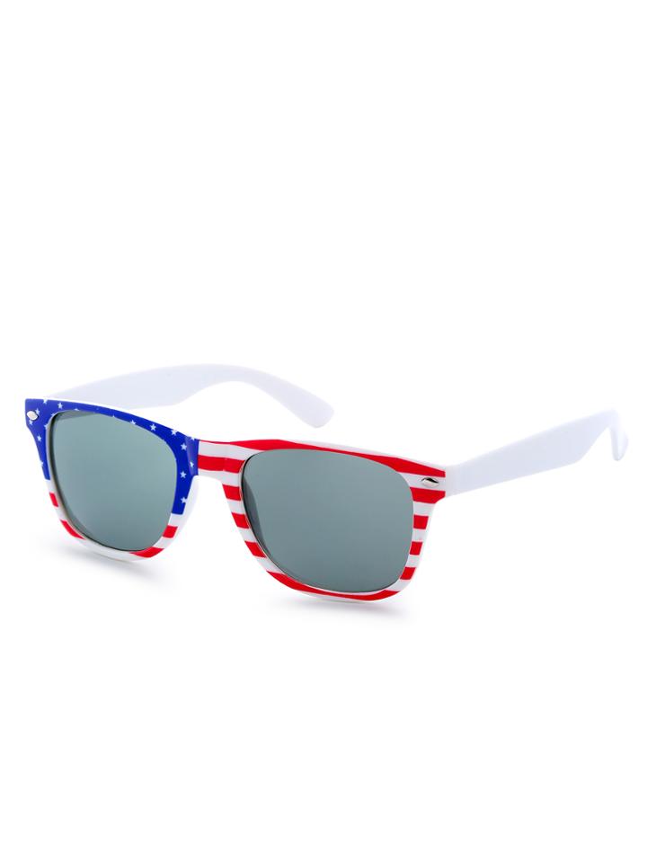 Romwe Usa Flag Frame Wayfarer Style Sunglasses