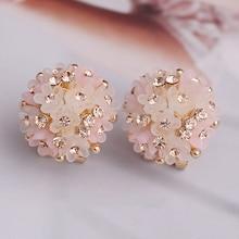 Romwe Rhinestone Detail Flower Stud Earrings