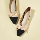 Romwe Solid Bow Tie Ballet Flats