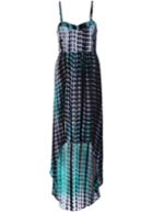 Romwe Spaghetti Strap Ombre Tie-dye High Low Dress