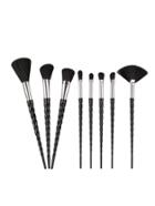 Romwe Black Unicorn Design Makeup Brush Set
