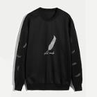 Romwe Men Feather & Letter Embroidered Sweatshirt