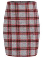 Romwe Checkered Zipper Skinny Skirt