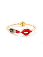Romwe Lipstick And Lips Design Bangle Bracelet