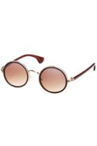 Romwe Uv Protection Tawny Rounded Sunglasses