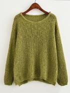 Romwe Drop Shoulder Open Knit Sweater