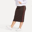 Romwe Plus Contrast Tape Side Nylon Skirt