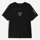Romwe 1plus1 Guys Heart And Letter Print Tee