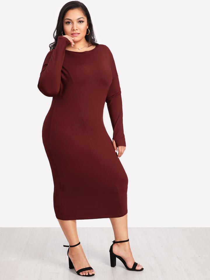 Romwe Drop Shoulder Longline Dress