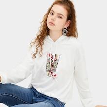 Romwe Figure Print Drawstring Hoodie