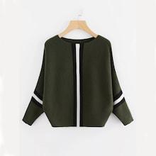 Romwe Plus Stripe Contrast Knit Jumper