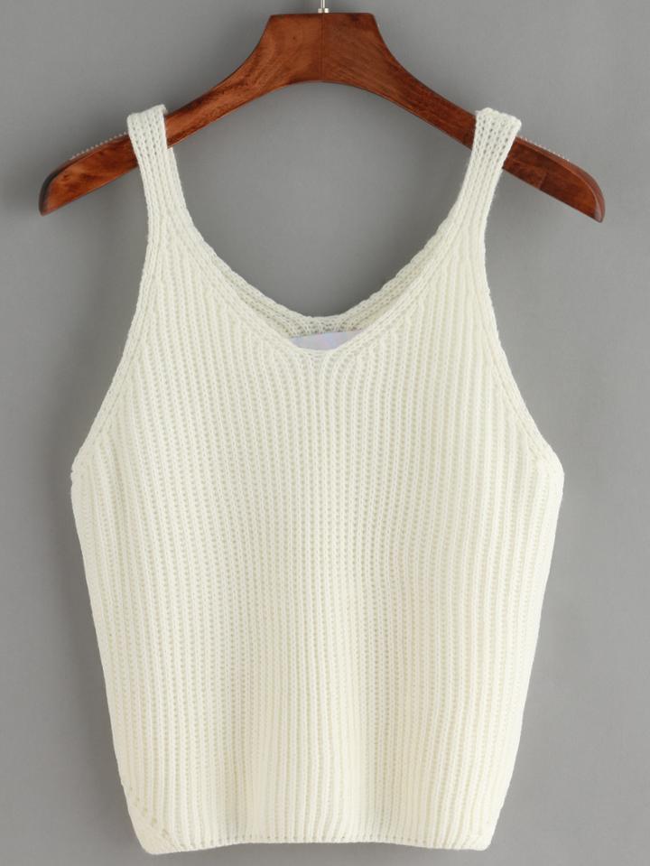 Romwe Straps Sweater Tank Top