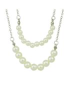 Romwe Silver Plated Multilayers Imitation Latest Design Pearl Necklace
