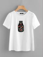 Romwe Lovely Bottle Applique T-shirt