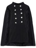 Romwe Stand Collar Double Breasted Cape Coat