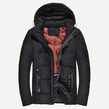 Romwe Men Letter Print Detachable Hooded Puffer Coat
