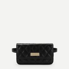 Romwe Quilted Detail Flap Bum Bag