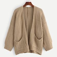 Romwe Solid Dual Pocket Cardigan