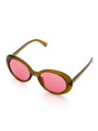 Romwe Contrast Frame Oval Lens Sunglasses