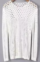 Romwe Long Sleeve Hollow White Sweater