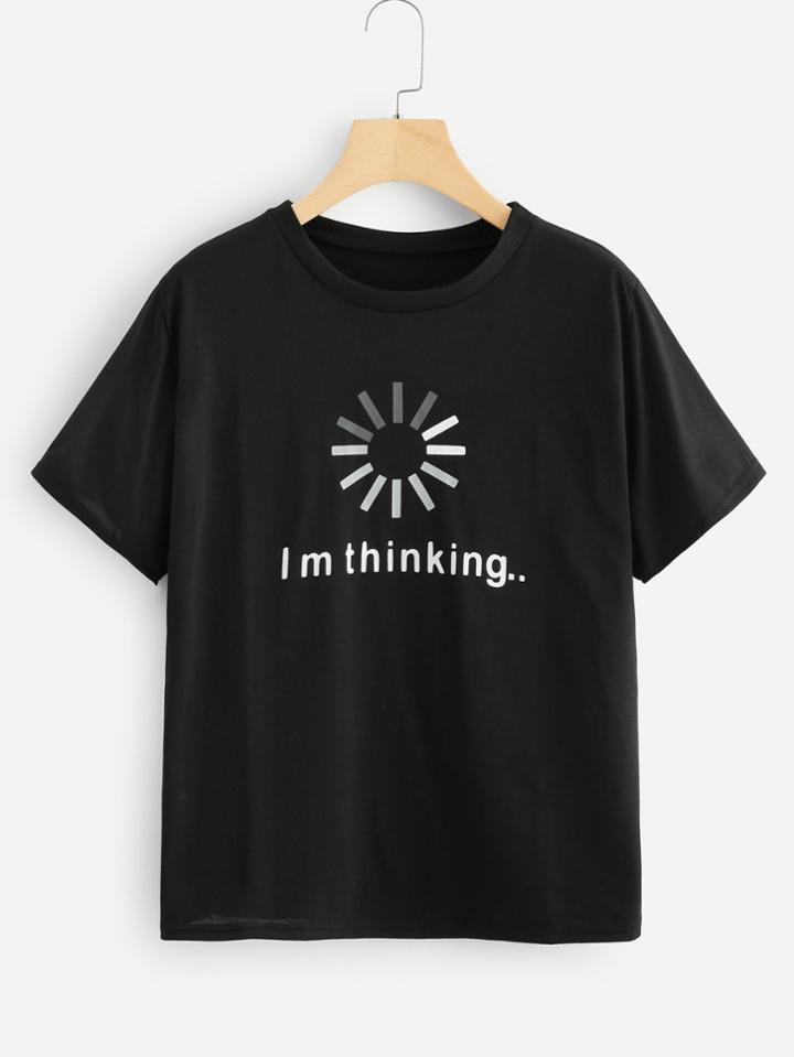 Romwe I M Thinking Graphic Tee