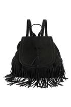 Romwe Tassel Embellished Black Backpack