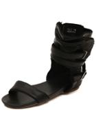 Romwe Black Buckle Strap Classic Sandals